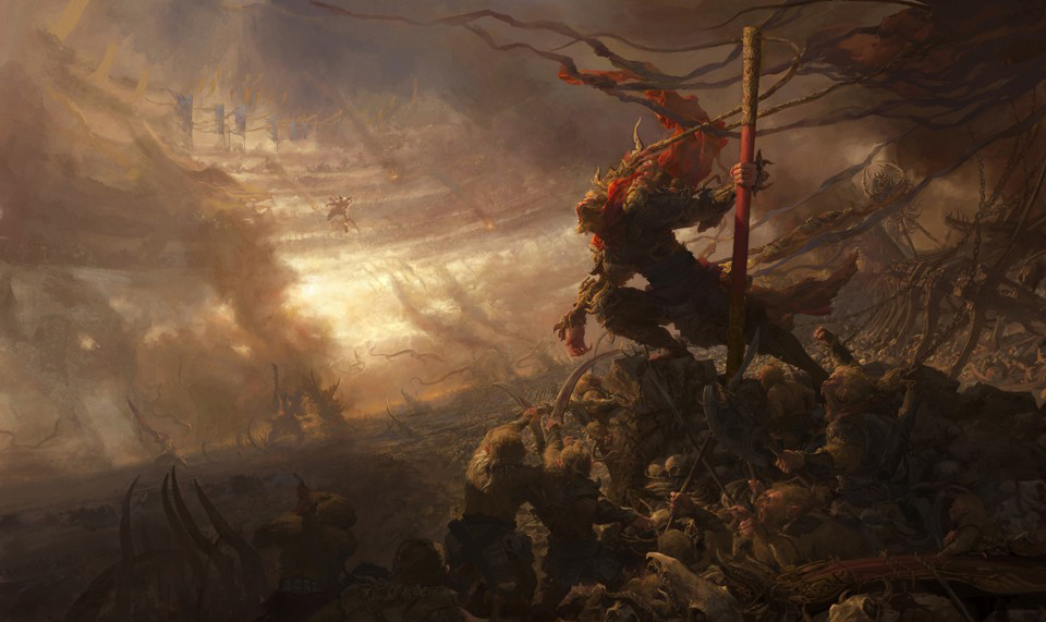 12岁画的孙悟空绘画图片,20几年的绘画功底都用上了