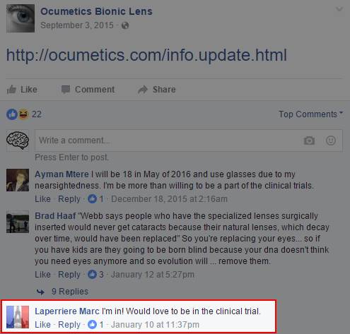「黑科技」Ocumetics能让你永久告别近视？