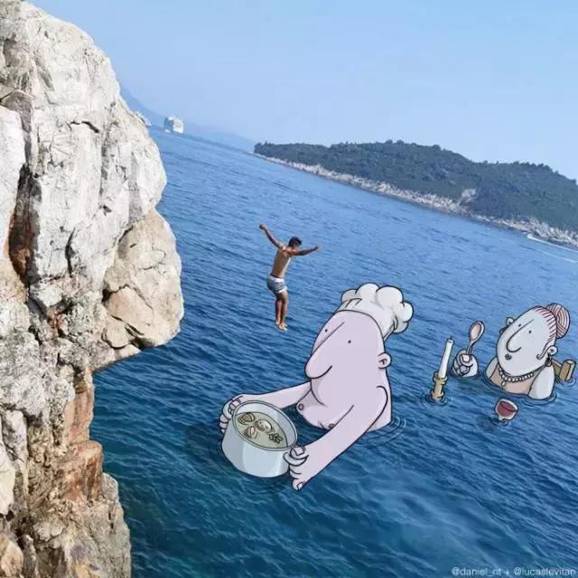 当涂鸦与时尚的元素相结合,插画和创意结合图片