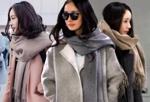杨幂同款的围巾真洋气,杨幂同款格子围巾