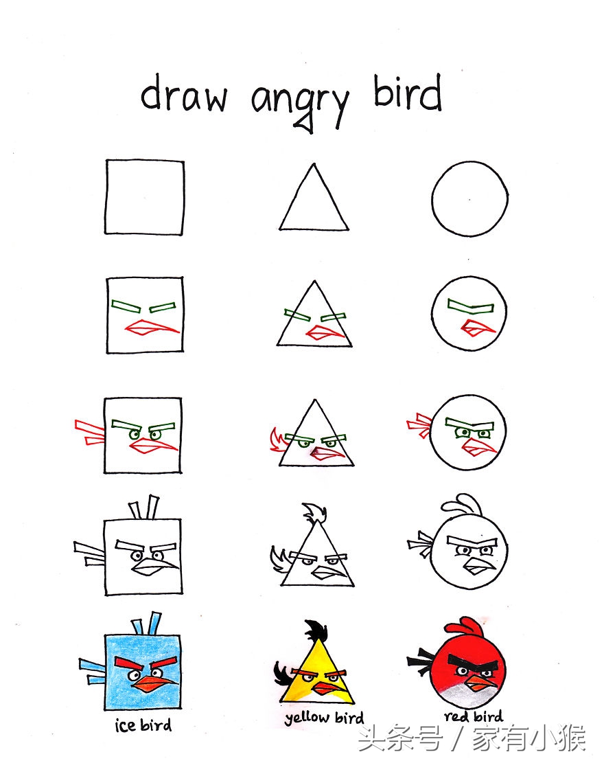 正方形三角形圆形简笔画,三角形加正方形简笔画