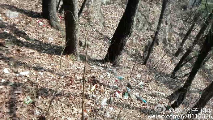 西安驴友一年没上长安沣峪东观音山沿路垃圾好多