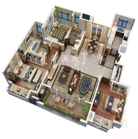 苏州荷澜庭平层,苏州荷澜庭别墅地下室装修