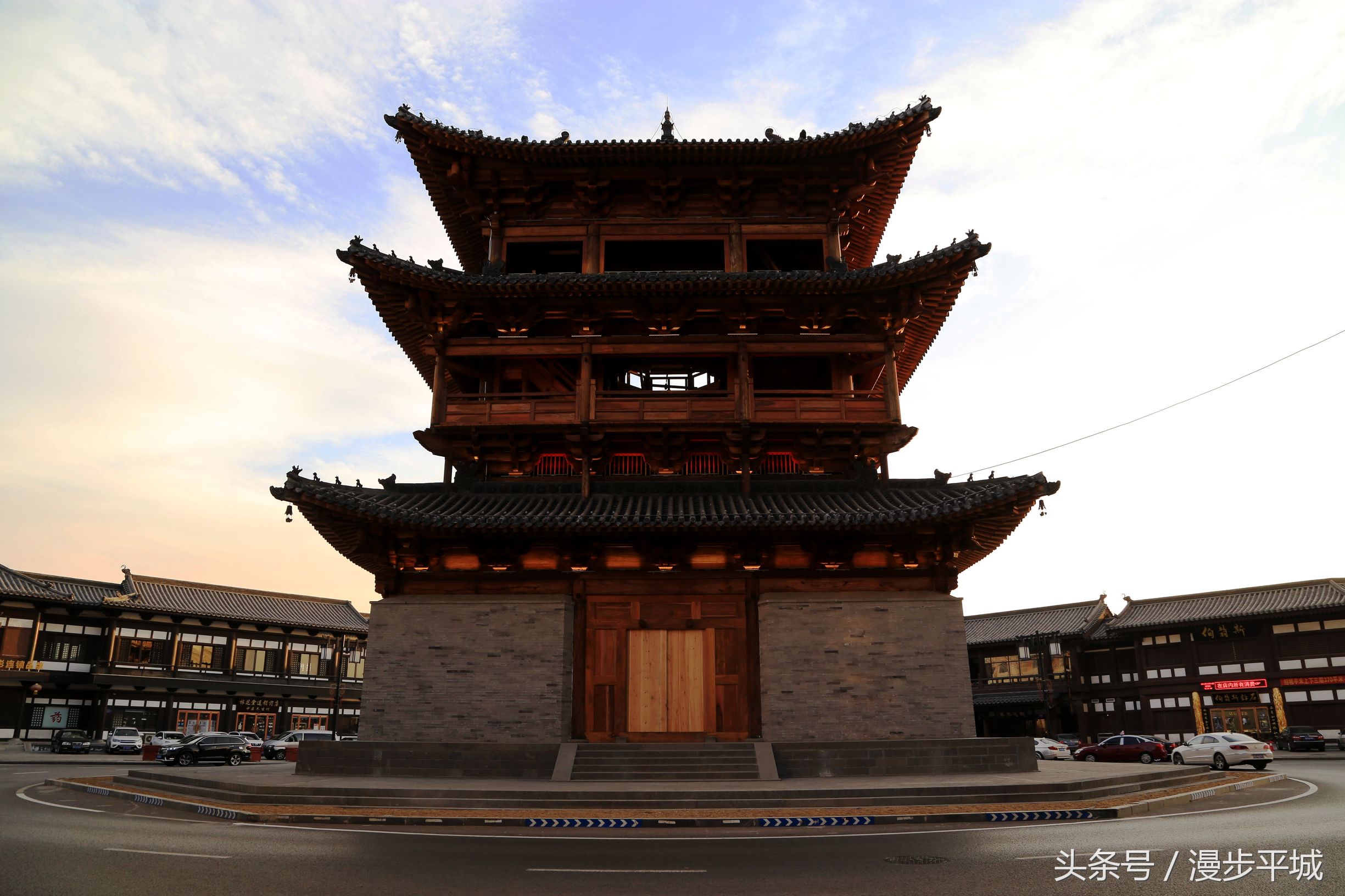 大同古楼和古城墙,大同古城大白楼