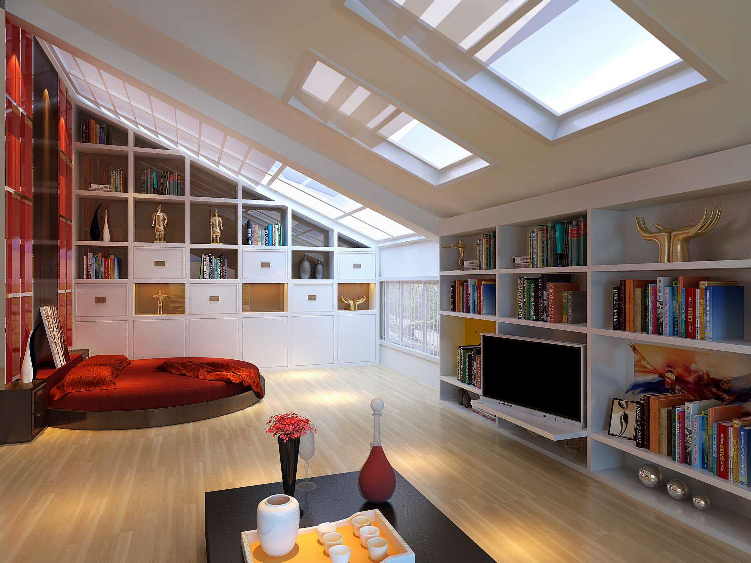 户型不方正斜角房子装修效果图,房间墙柱如何装修设计