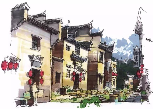 迷人的山水绘画,徽州特色烟雨江南画