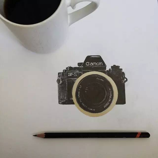 你喝160美元一磅的麝香猫屎咖啡,他却用咖啡画出“创意”插画