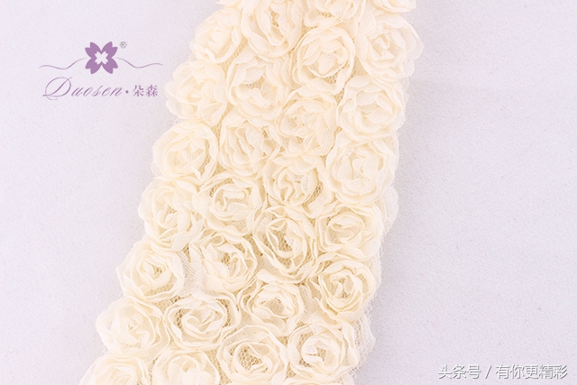 立体玫瑰花网纱面料,植绒玫瑰花材料包批发工厂