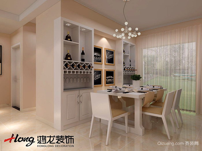 鸿龙装饰华邦繁华里110平方现代简约风格效果图案例赏析