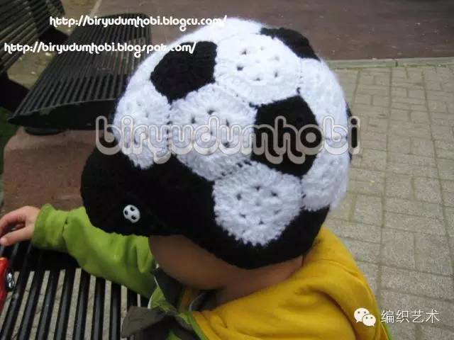 新款堆堆帽钩针图解,毛线钩针足球挂件文字图解