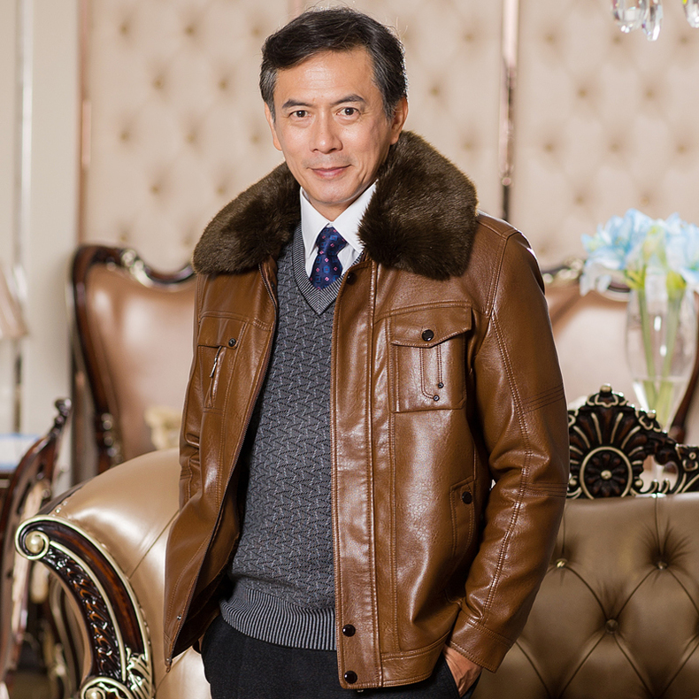 胖子男士棉衣外套加厚款丝棉夹克,爸爸穿的外套加绒显帅