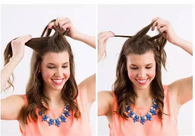 鱼尾辫教程短发全头,鱼尾辫发圈