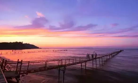 蓬莱夜晚的海边风景,蓬莱的海边