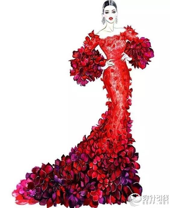 服装设计手绘时装,手绘时尚潮流服装