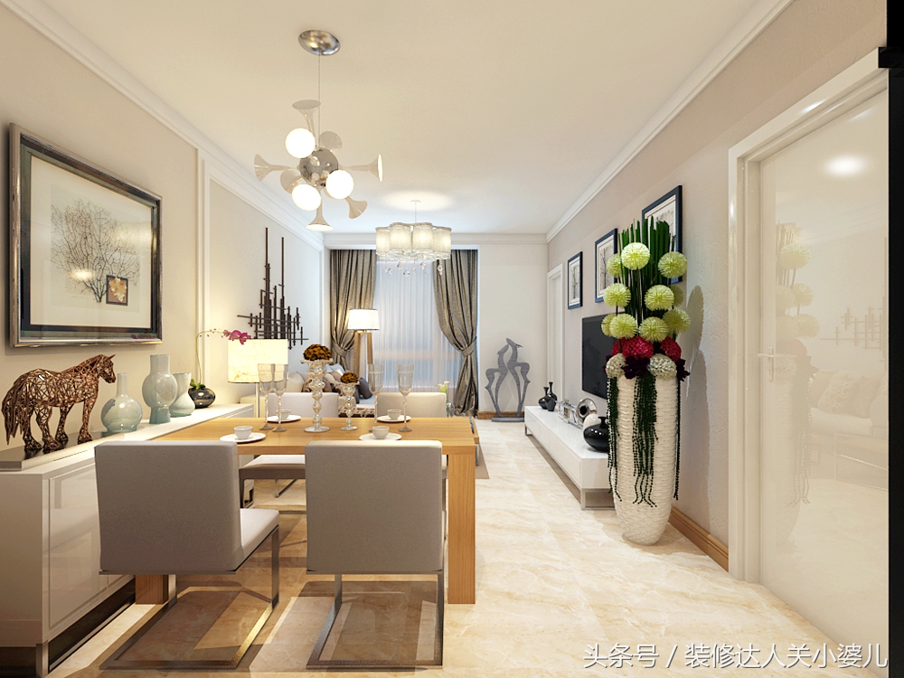 室内设计的效果图现代简约家装,中航三室一厅装修效果图