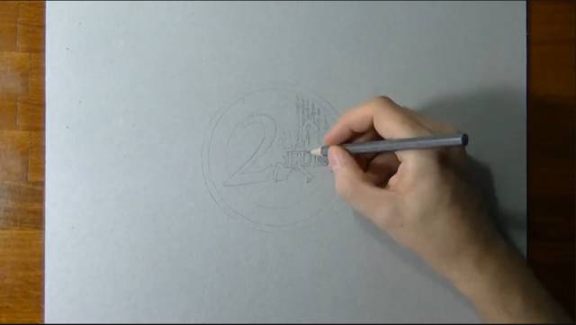 3D立体写实彩铅画视频教程，教你画出写实彩铅硬币