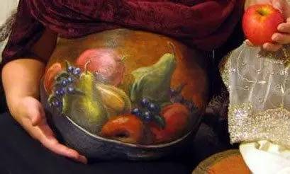 孕妇肚子彩绘方法,孕肚绘画