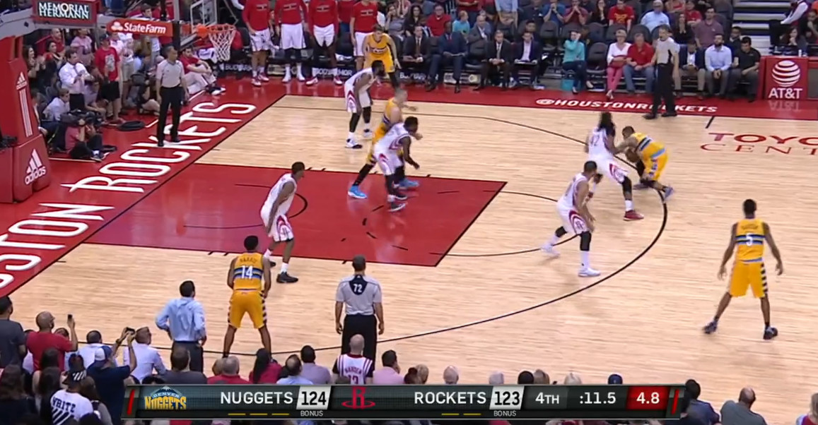 哈登一条龙绝杀勇士,哈登最诡异进球