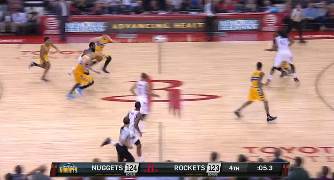 哈登一条龙绝杀勇士,哈登最诡异进球