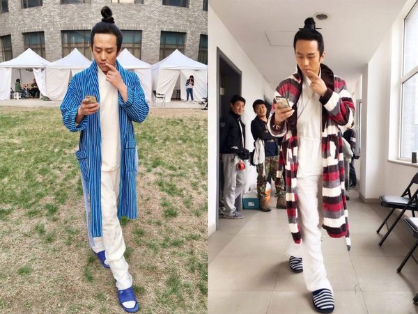 张翰热巴娜扎红裙撞衫,撞衫牛仔外套