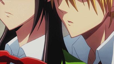 《会长是女仆大人》里面男主女主撒狗粮GIF，你能全都吃下吗？