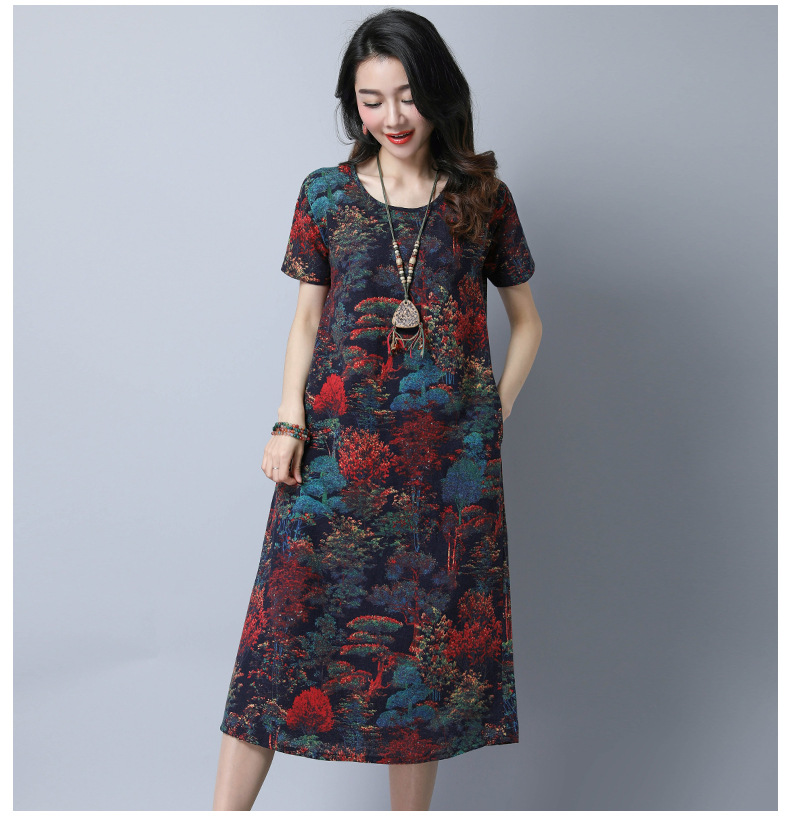 充满韵味，让人向往的民族风棉麻长裙