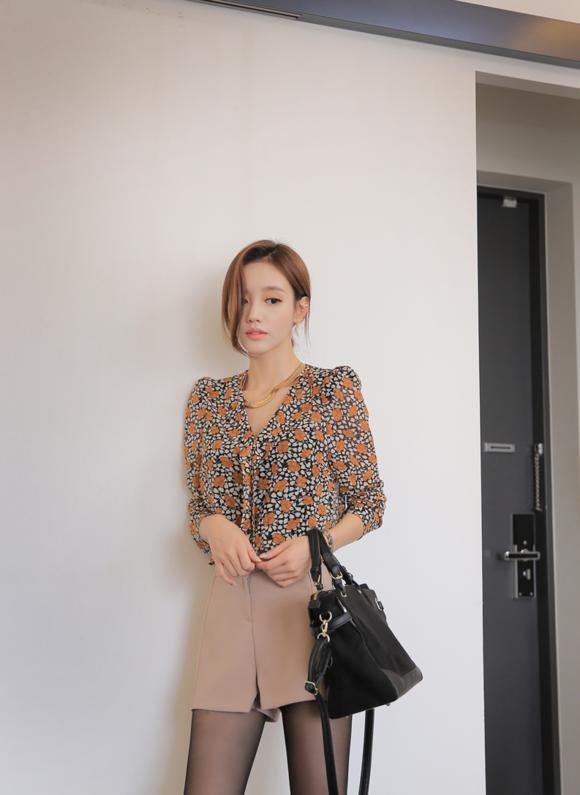 孙允珠长袖白衬衫包臀裙,孙允珠雪纺微透衬衫