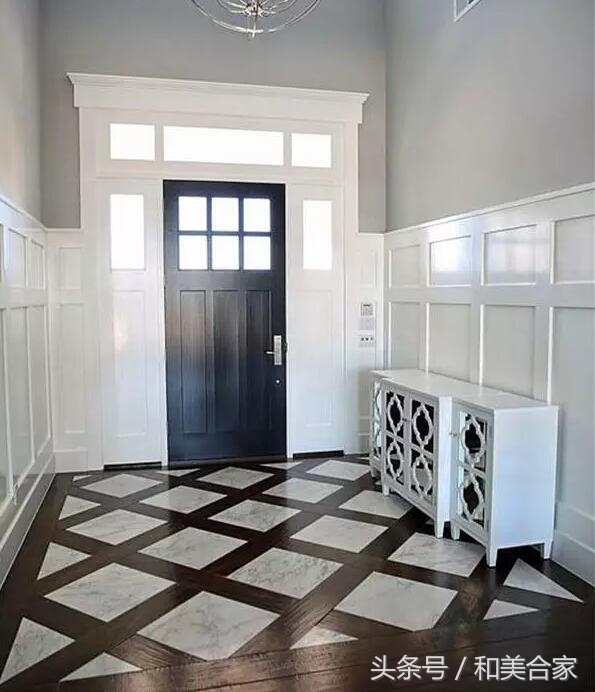 木地板和瓷砖双拼接,实木地板瓷砖混合拼