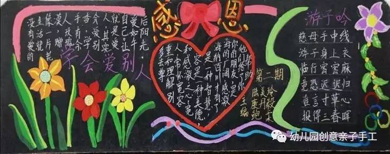 感恩母亲节黑板报简单又漂亮,母亲节母爱的黑板报