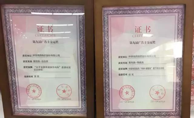第九届广告主金远奖，仲景太子金及六味地黄丸喜获金银传播大奖
