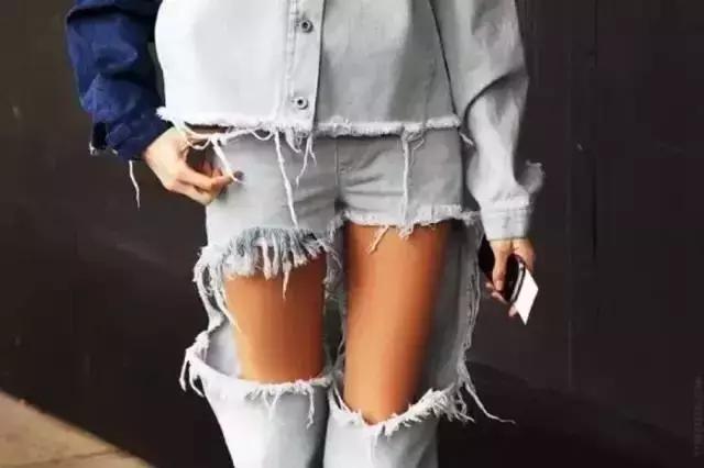 渔网袜潮酷搭配,破洞渔网袜穿搭