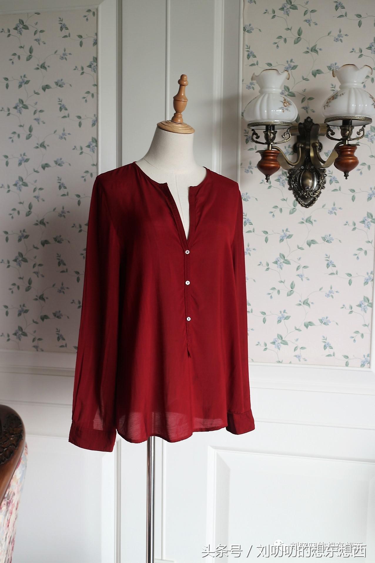 一身红可以很霸气也可以很妖娆-一日一Look素色衬衫四