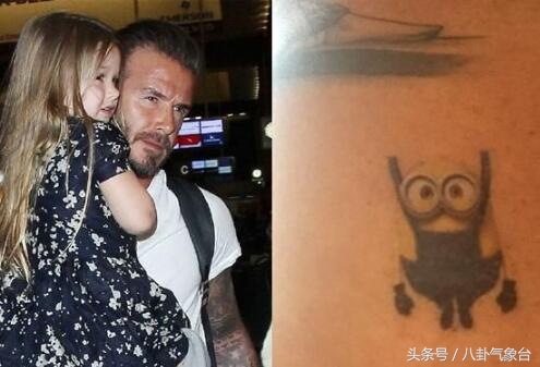 贝克汉姆:比和小七玩亲亲,网友关注点却是他的纹身,满满都是爱