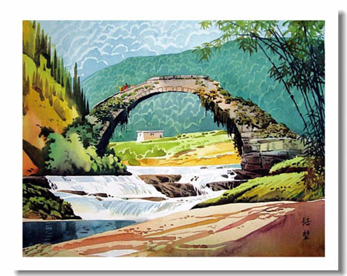 天天漫画网：实力派画家王培堃《水彩风景画---广西八景之滨》