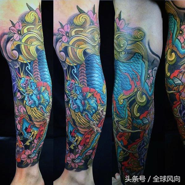 麒麟上云纹身图片大全,麒麟的纹身图案大全