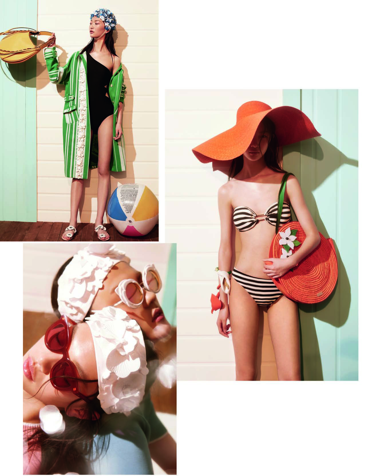 泳衣怎么穿休闲优雅秀出秀美气质,海边遮肉泳衣高级感