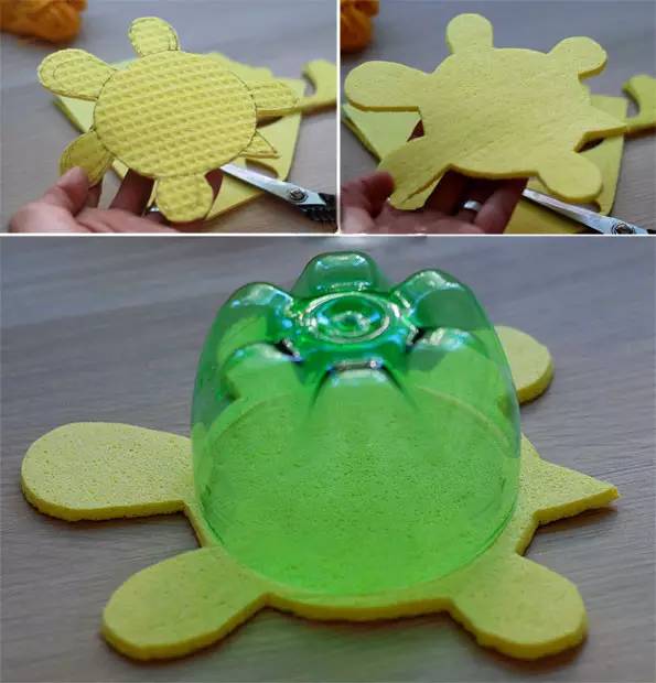 怎么用一个塑料瓶给小乌龟做家,幼儿用鸡蛋盒制作手工小乌龟教程