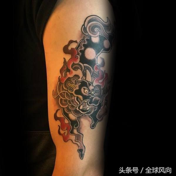 麒麟上云纹身图片大全,麒麟的纹身图案大全