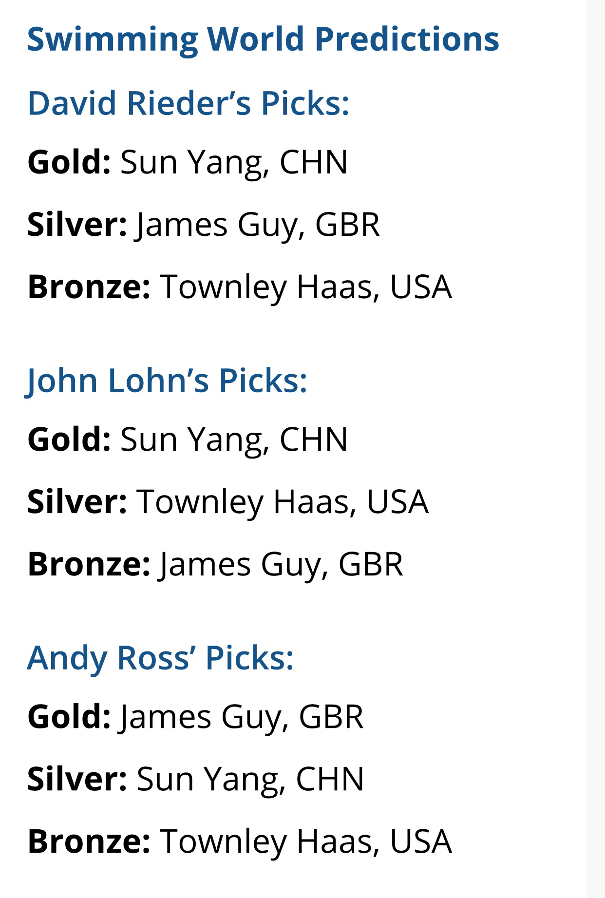 孙杨霍顿赛前最新消息,霍顿谈孙杨世锦赛