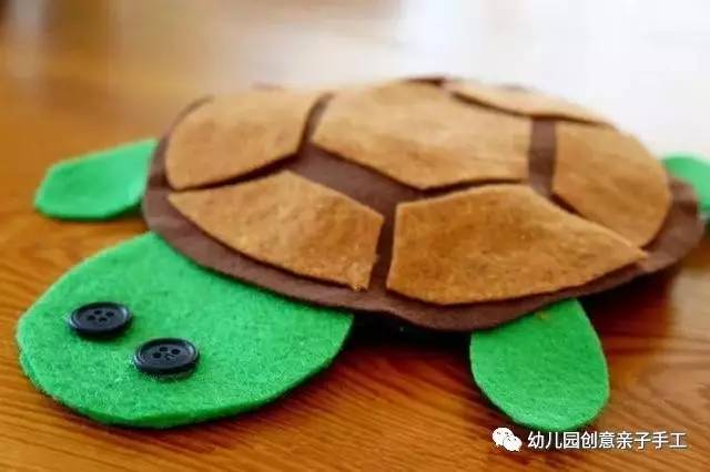 不织布小乌龟手工制作,幼儿园编织类手工制作乌龟