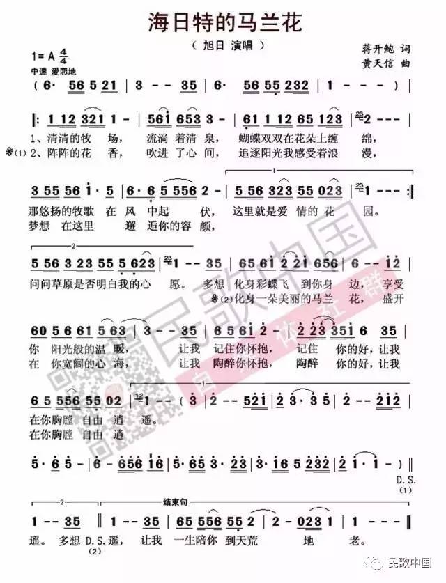 旭日《海日特的马兰花》，纯净悠扬，快来和草原谈个恋爱吧！｜民歌中国·联星计划