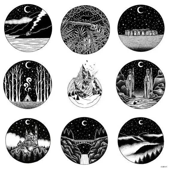 针管笔入门手绘1000例临摹图,针管笔手绘初学者