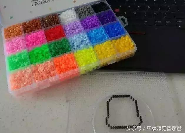 大家一起做手工,拼豆豆简单作品