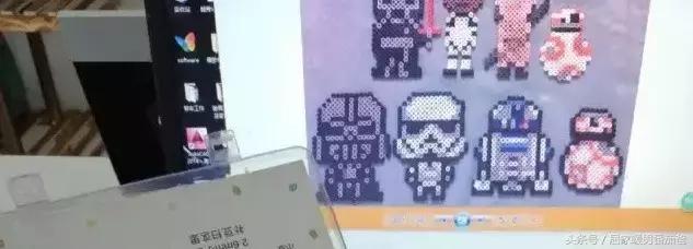 大家一起做手工,拼豆豆简单作品