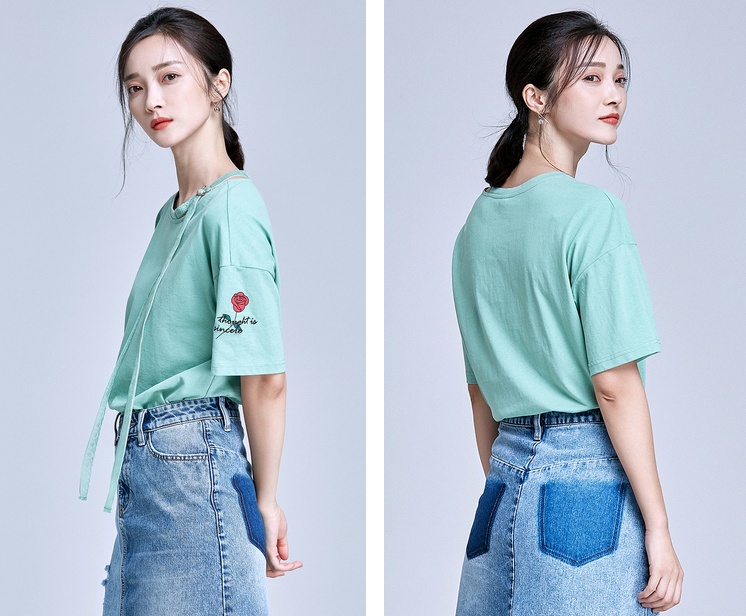 时尚个性收身印花t恤,服装图案印花t恤