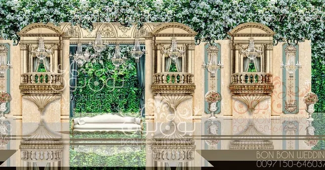 户外婚礼场景布置效果图,红色系婚礼户外布置场景