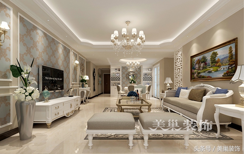 郑州155平四房两厅两卫装修效果图,郑州林溪湾别墅效果图