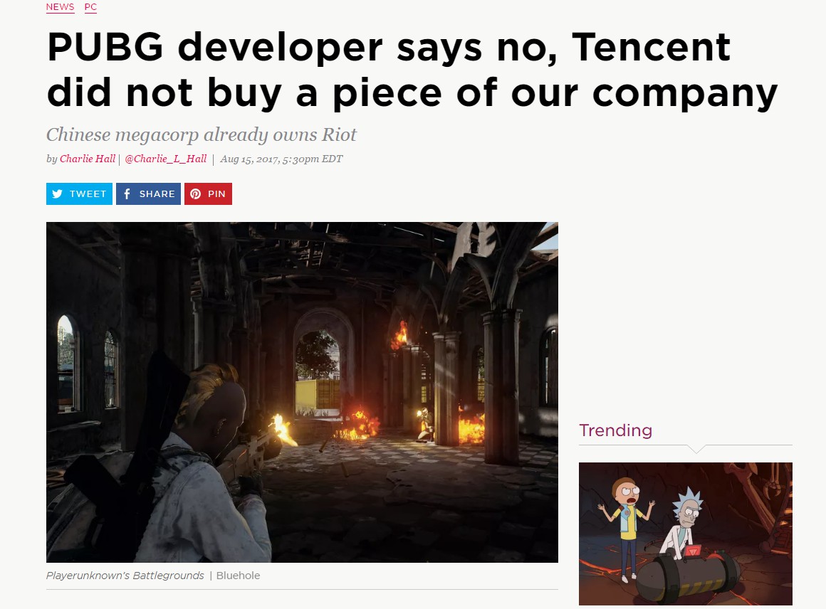 淘游|每日看点:“吃鸡”不成被打脸官方辟谣:腾讯没投资