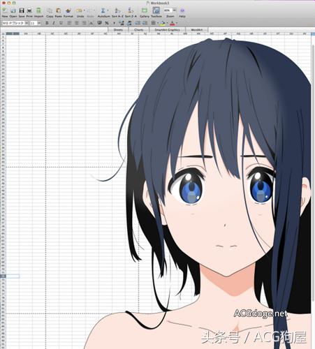 日本大神用excel作画,日本人用excel表格画画图