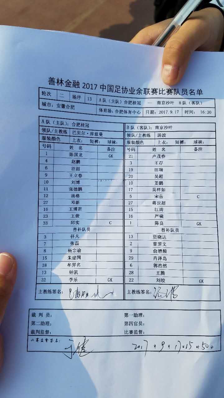 合肥桂冠足球俱乐部大名单,合肥桂冠足球队球员名单